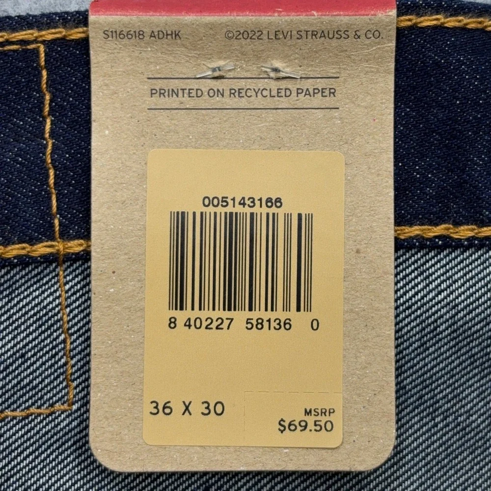 Levi's 514 Jeans Mens 36x30 Indigo Blue Denim Straight Fit Stretch Modern